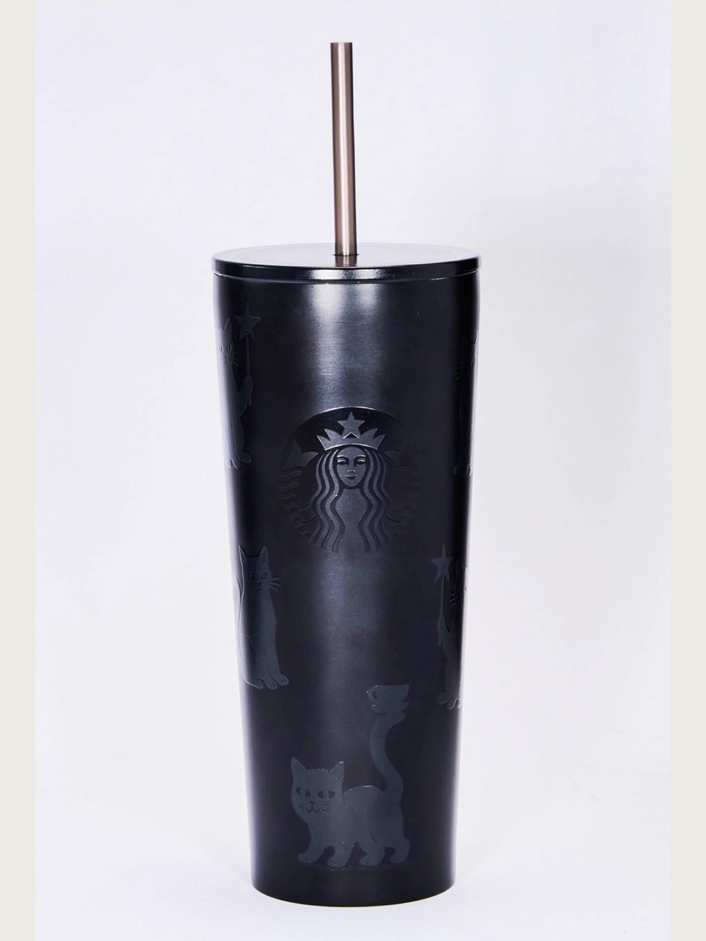 Starbucks Black cat stainless steel cold cup- glow in the dark